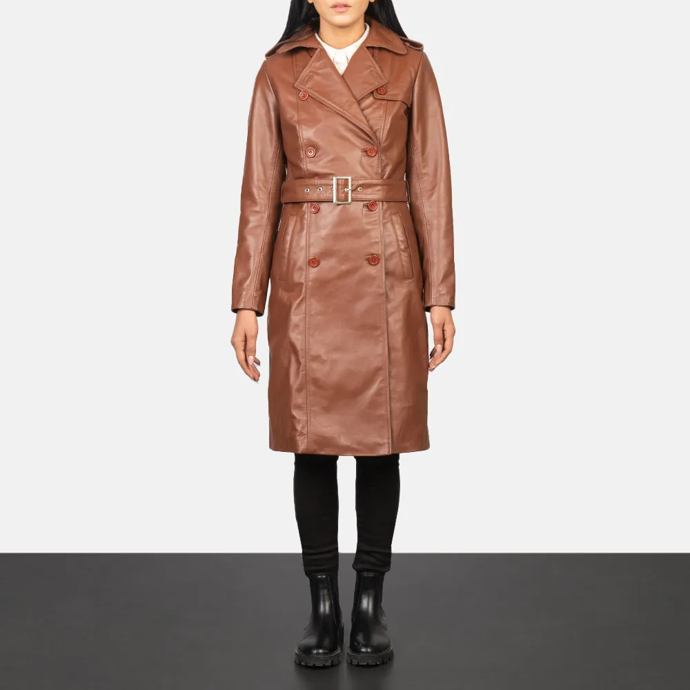 Alice Brown Double Breasted Leather Coat