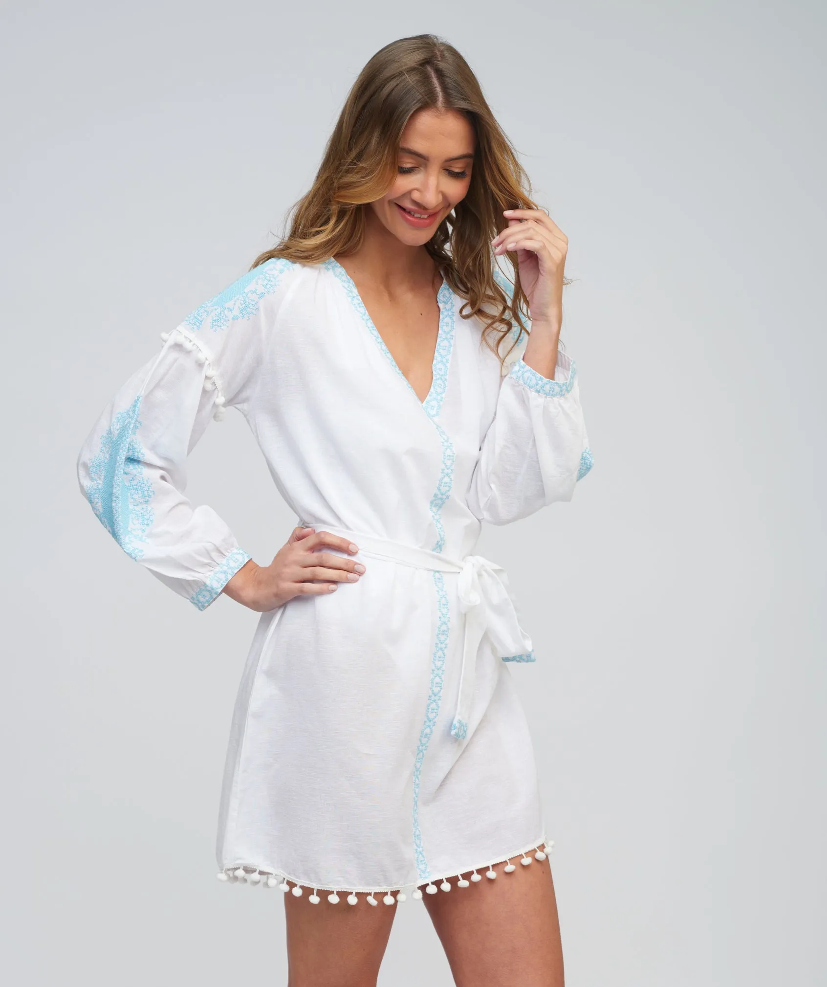 Amara Tunic  - White/Blue