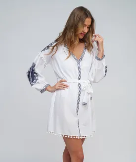 Amara Tunic  - White/Navy