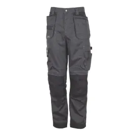 Apache Mens Work Trousers Grey Stretch Lightweight Cargo Pockets 40" W 29" L