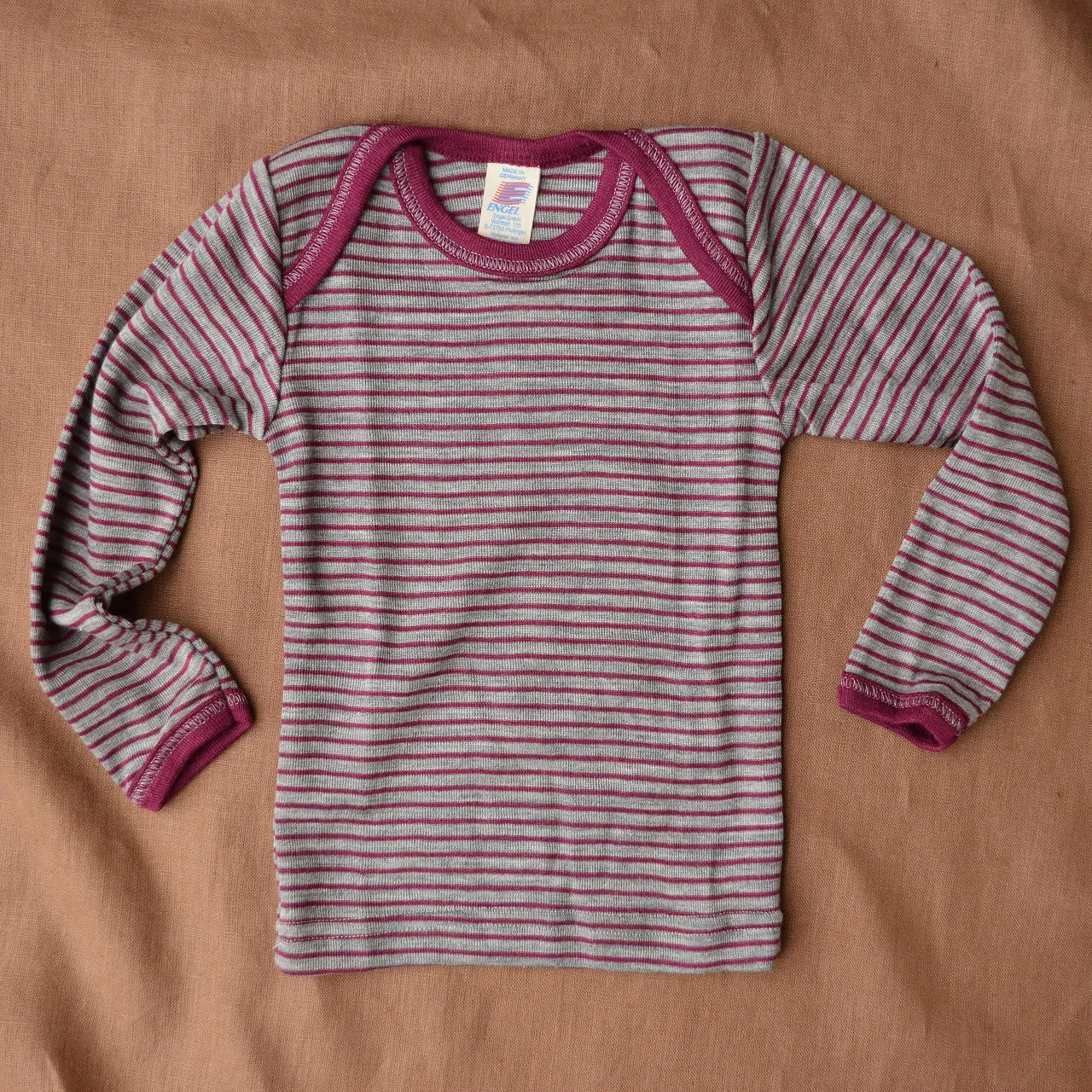 Baby Top Wool/Silk Long Sleeve - Fine Stripes (3m-3y)