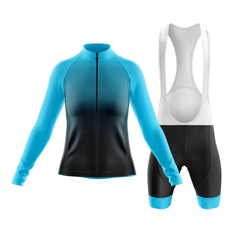 Black to Cyan Club Cycling Kit