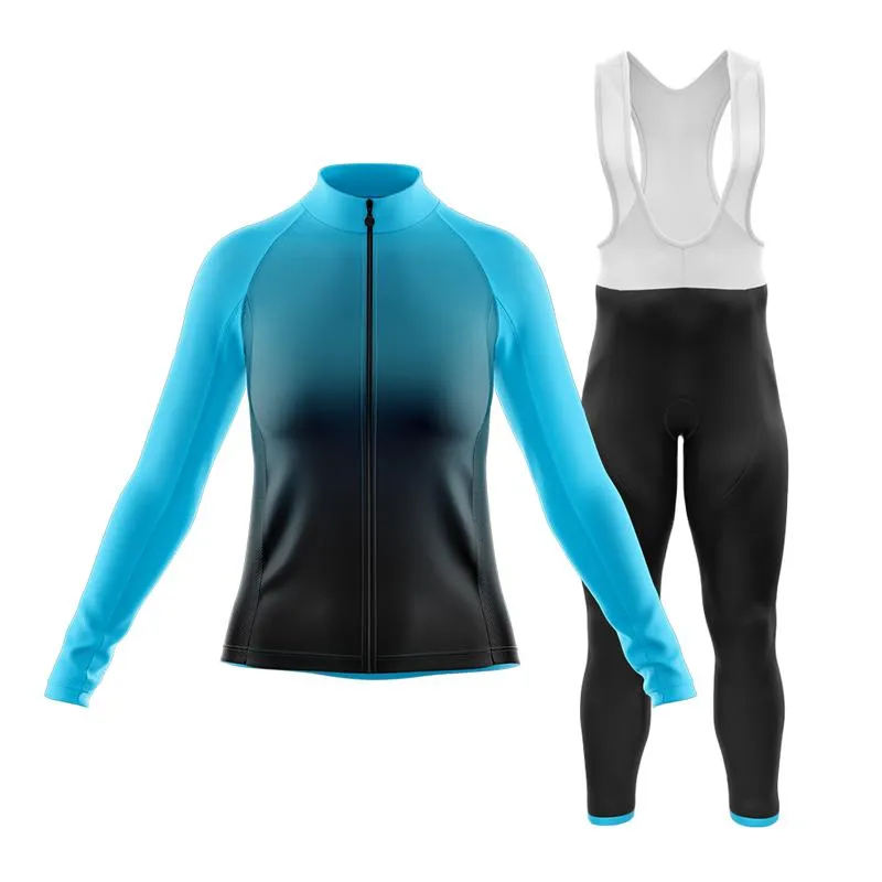 Black to Cyan Club Cycling Kit