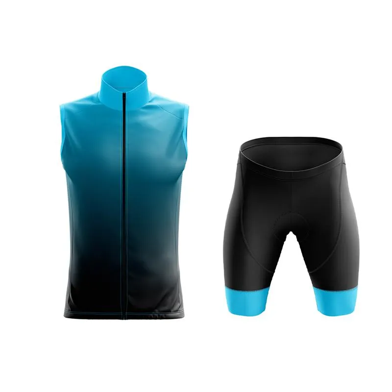 Black to Cyan Club Cycling Kit