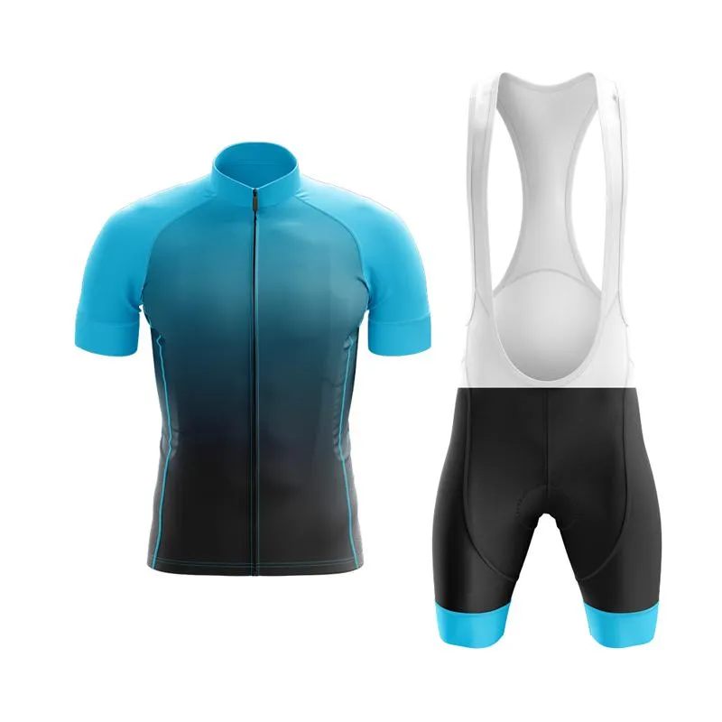 Black to Cyan Club Cycling Kit