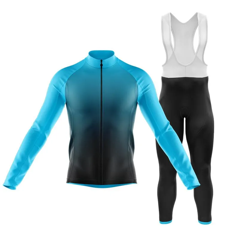 Black to Cyan Club Cycling Kit