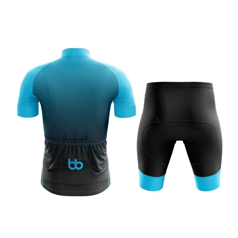 Black to Cyan Club Cycling Kit