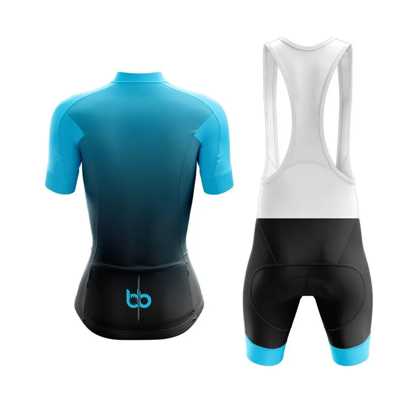 Black to Cyan Club Cycling Kit