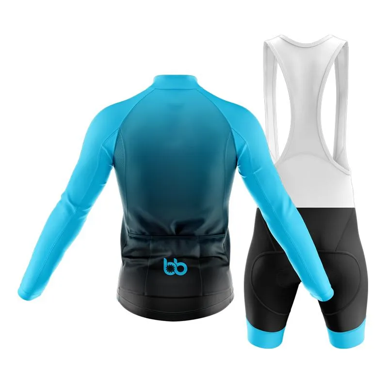 Black to Cyan Club Cycling Kit