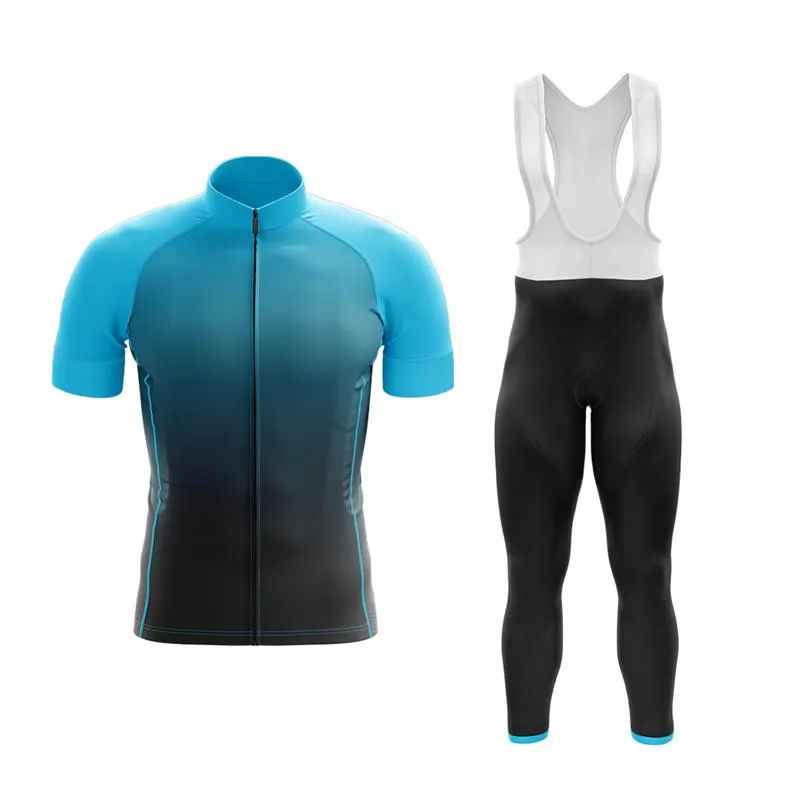 Black to Cyan Club Cycling Kit