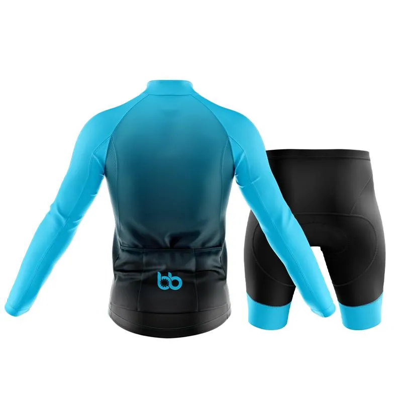 Black to Cyan Club Cycling Kit