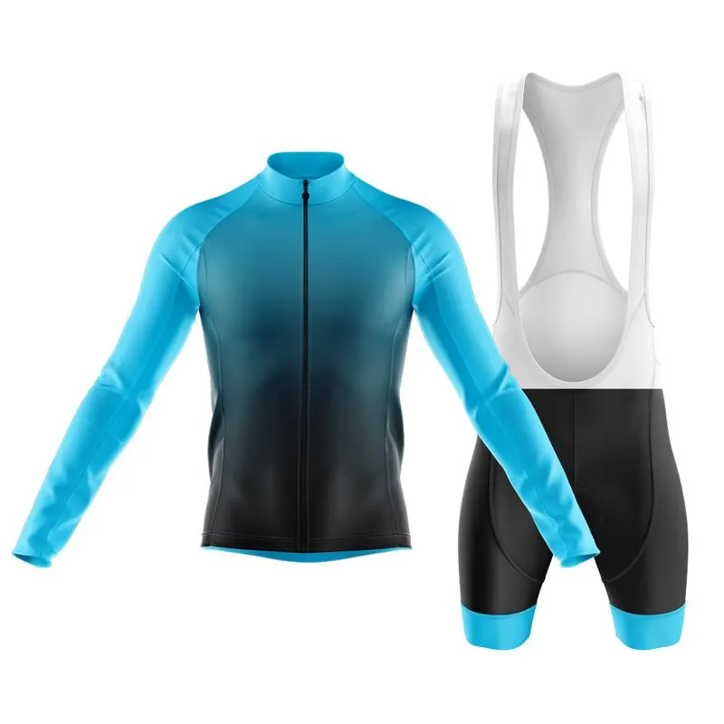 Black to Cyan Club Cycling Kit