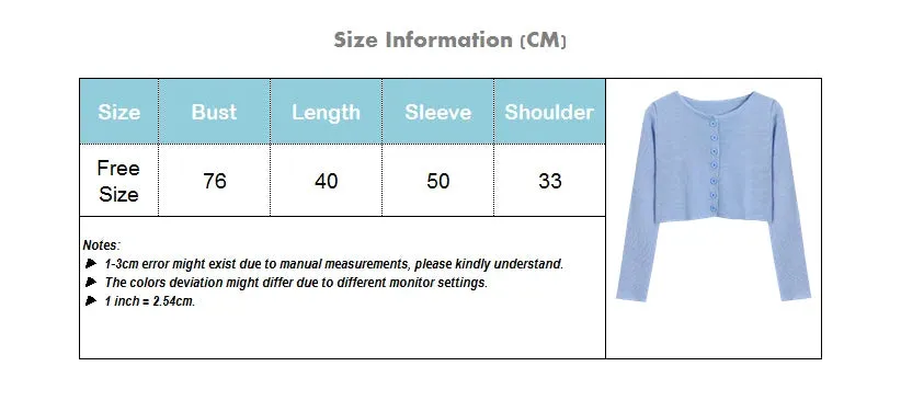 Bonnyshow Korean Style O-neck Short Knitted Sweaters Women Thin Cardigan Fashion  Sleeve Sun Protection Crop Top Ropa Mujer