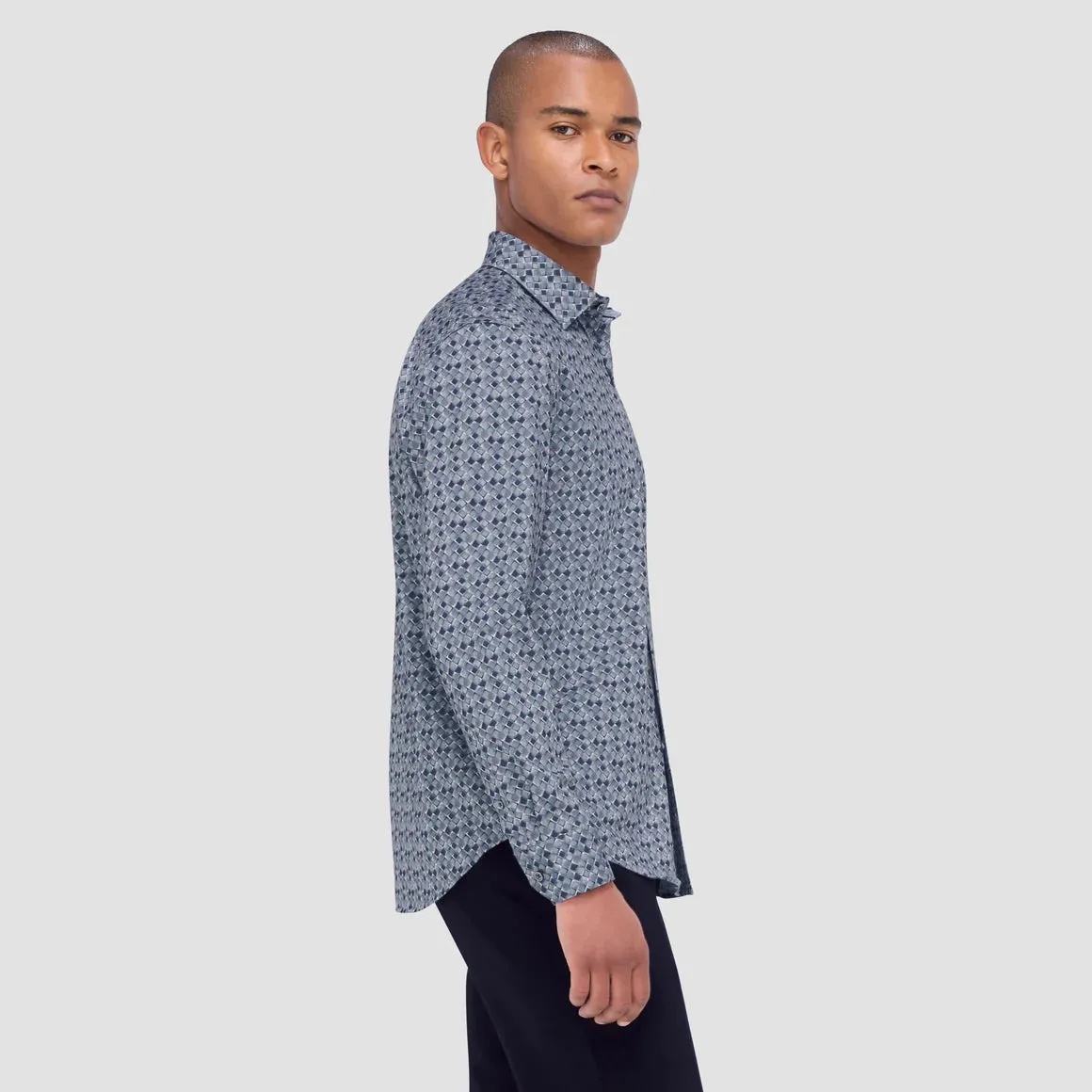 Bugatchi JIMMY Double Sided Mosaic/Geometric OoohCotton® Shirt