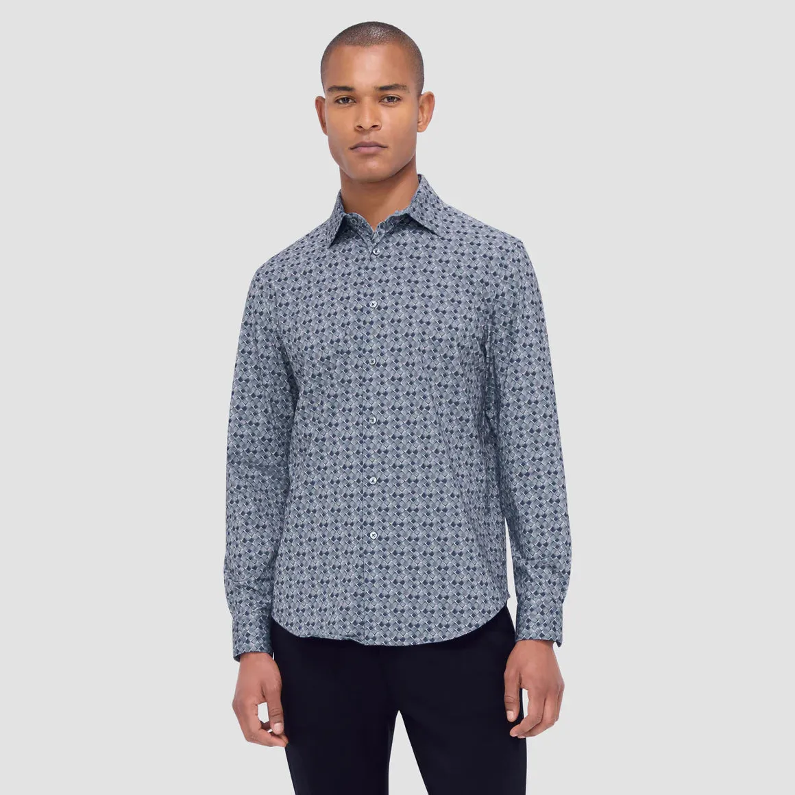 Bugatchi JIMMY Double Sided Mosaic/Geometric OoohCotton® Shirt