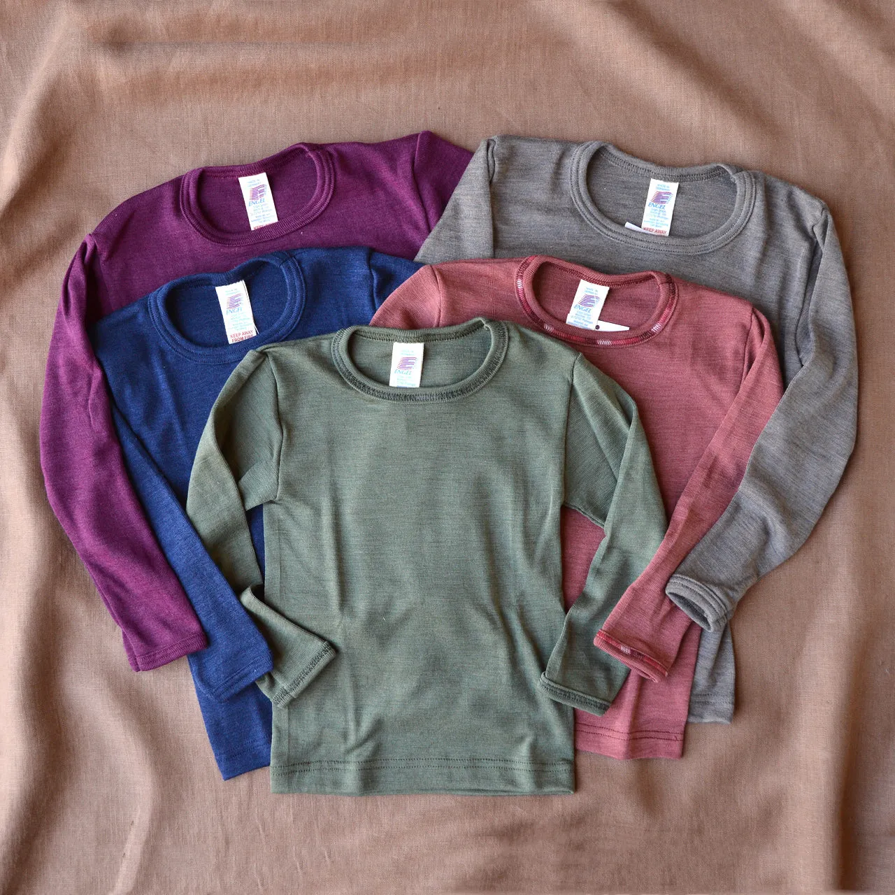 Child's Long Sleeve Top in Organic Wool/Silk (1-14y)