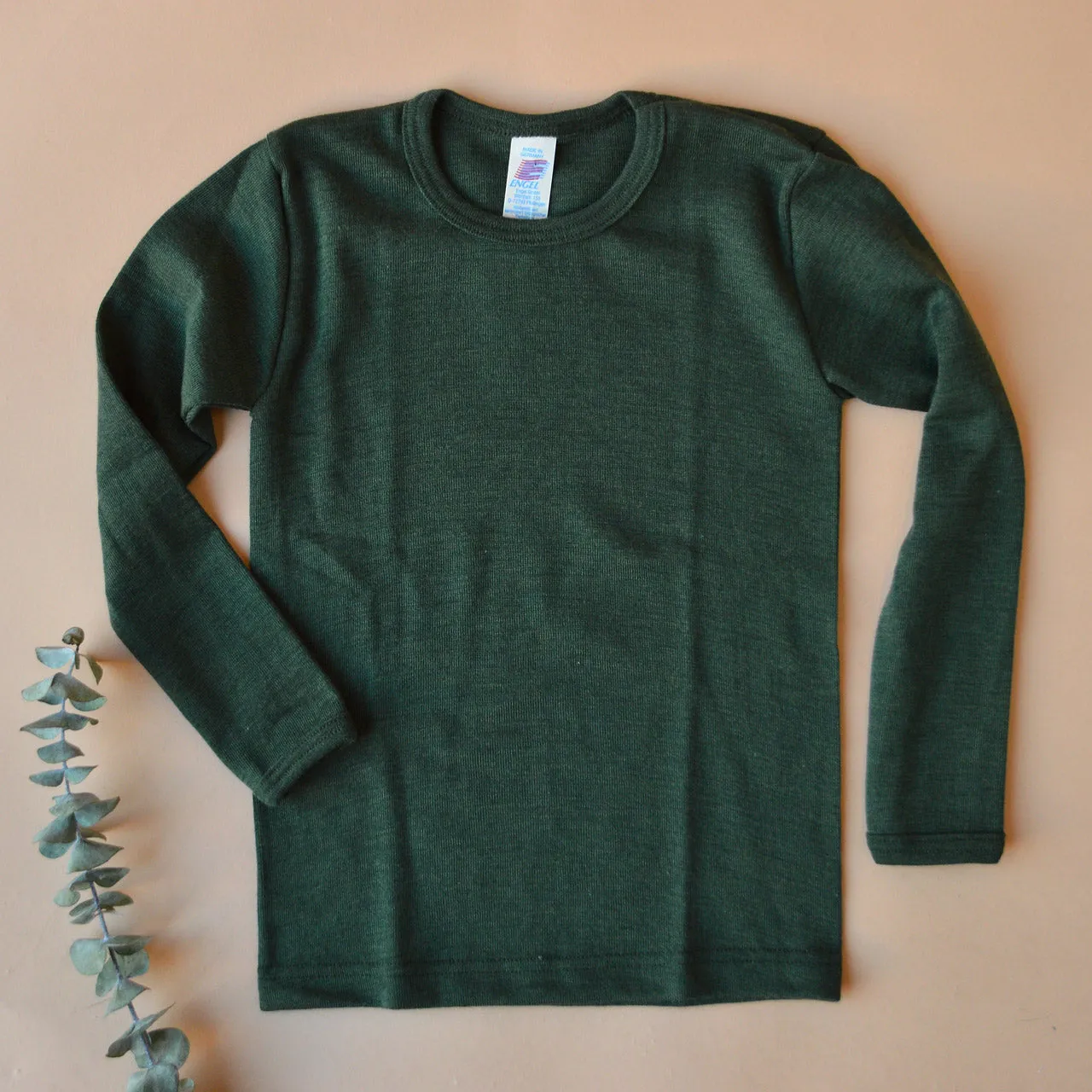 Child's Long Sleeve Top - Wool/Silk - Forest Green (1-6y) *Limited Edition