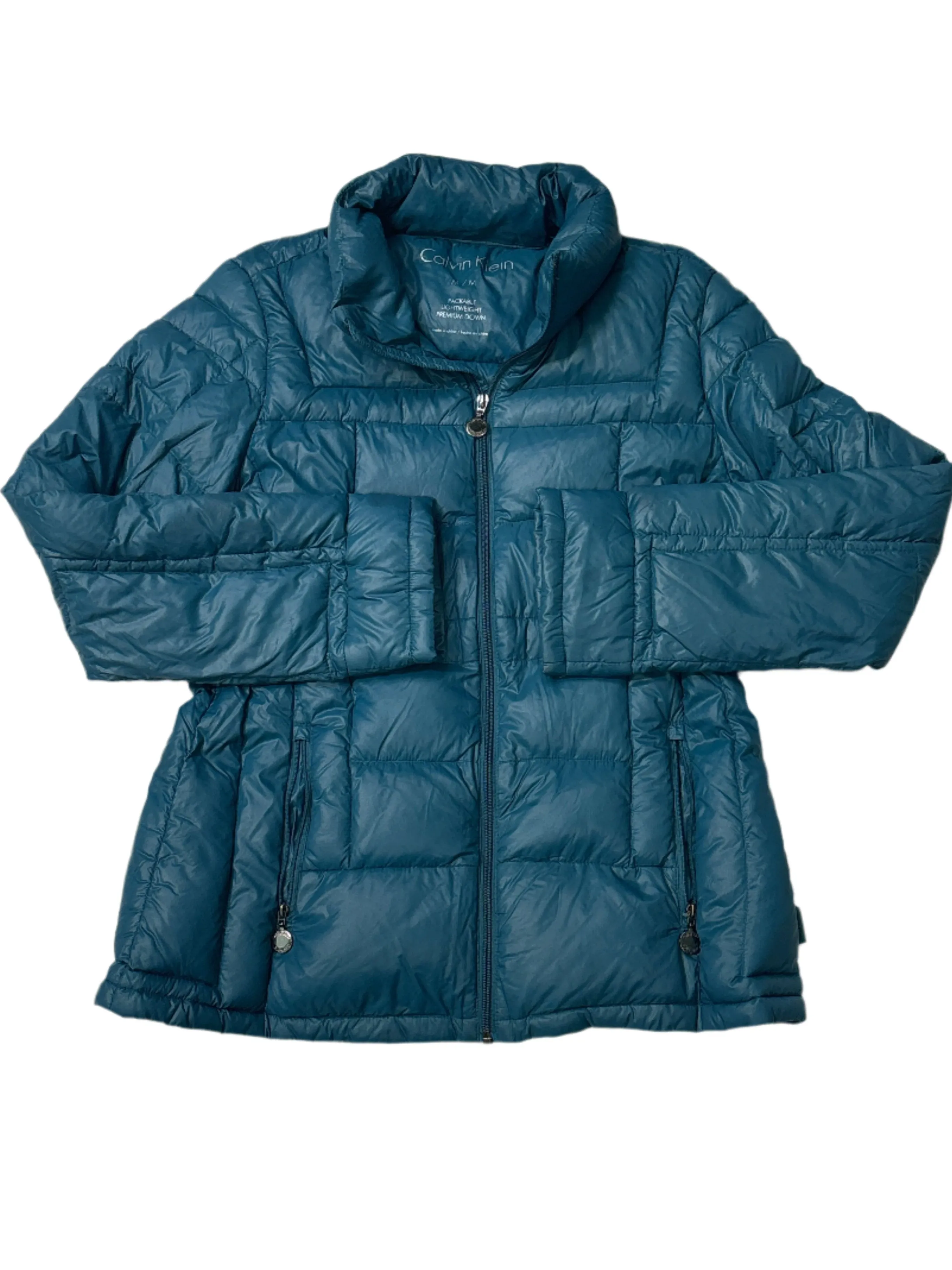 Coat Puffer & Quilted By Calvin Klein In Blue, Size: M