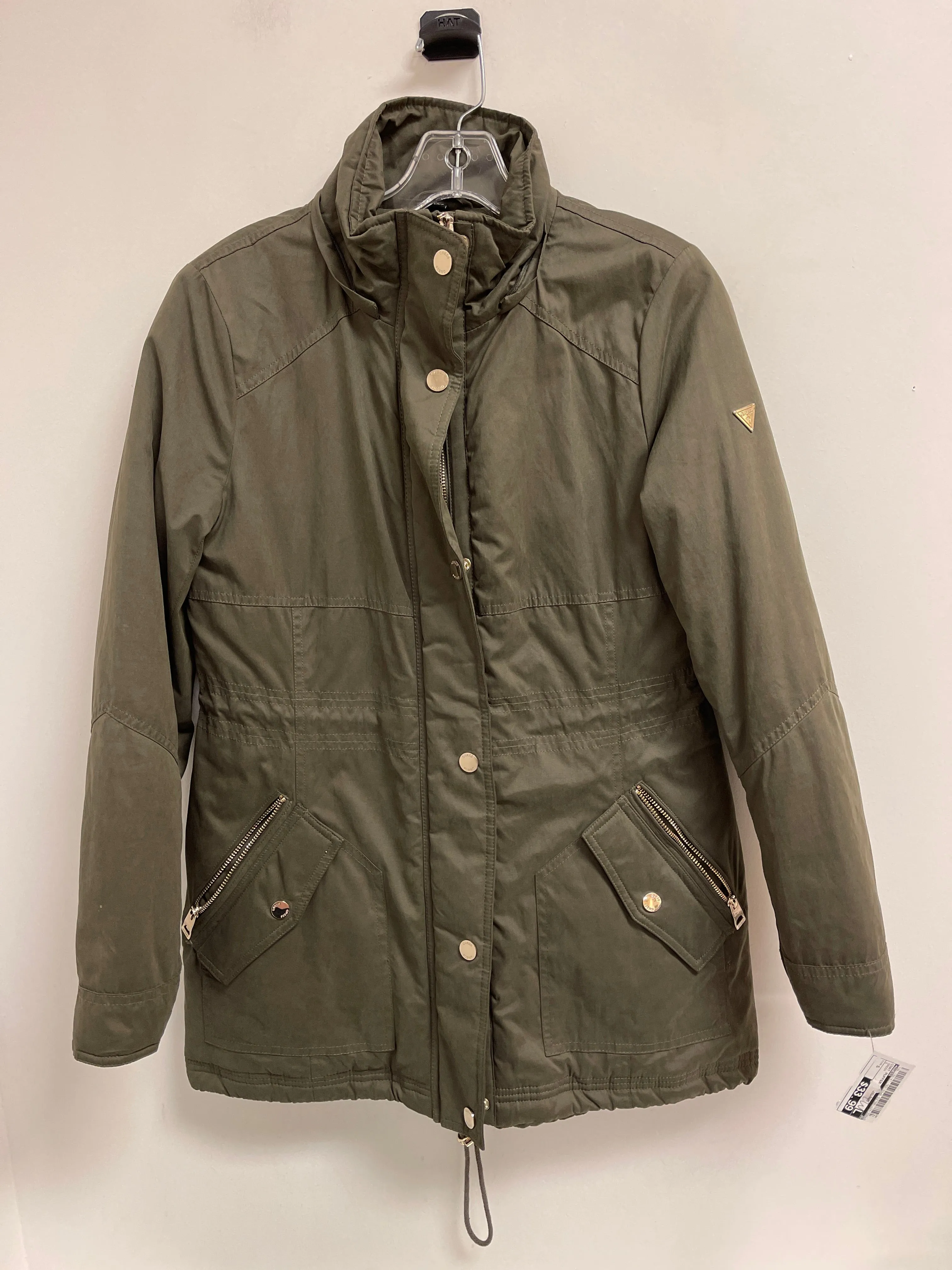 Coat Puffer & Quilted By Guess In Green, Size: S