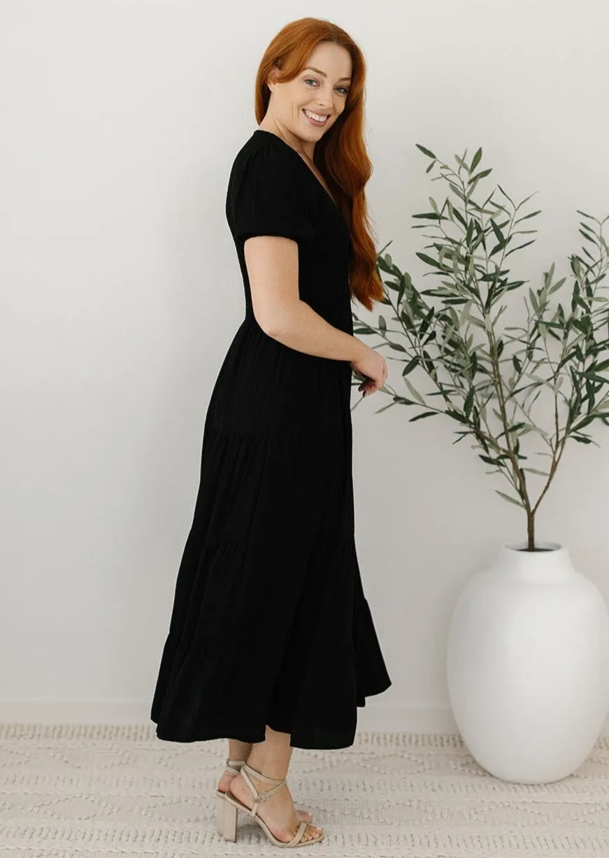 Colette Midi Dress in Black