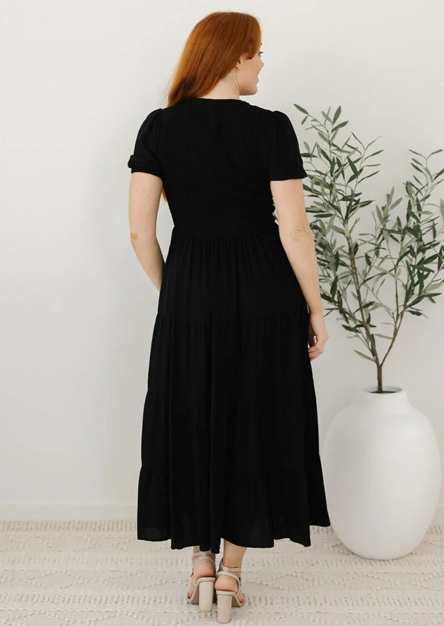 Colette Midi Dress in Black