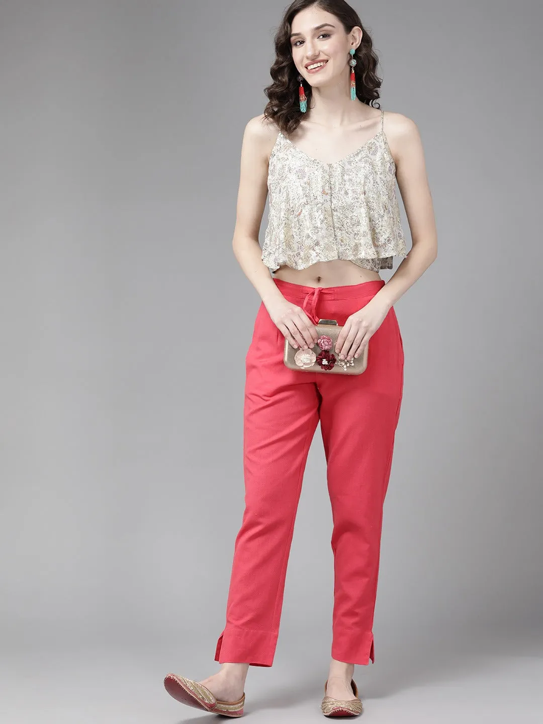 Coral Pink Trousers