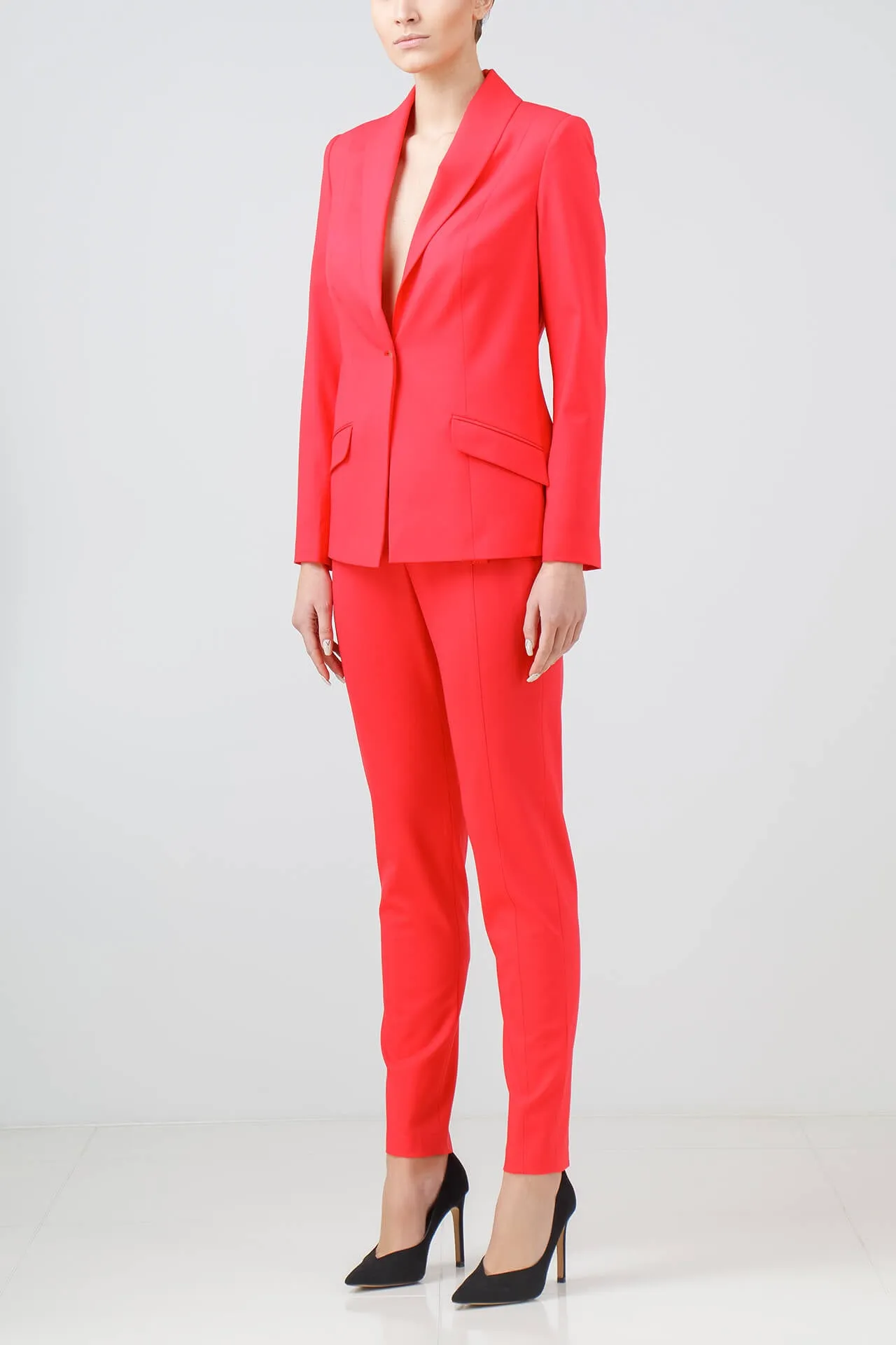 Coral stretch-wool jacket