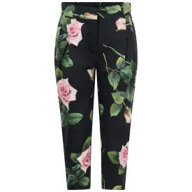 Dolce & Gabbana Girls Trousers - & Pink Rose Cotton Trousers