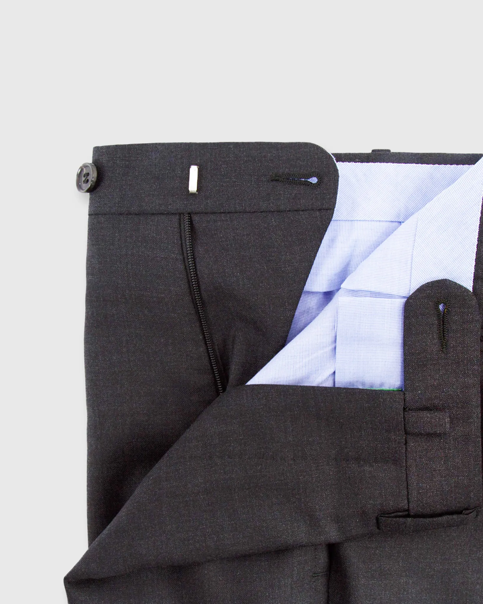 Dress Trouser in Charcoal Lightweight Twill