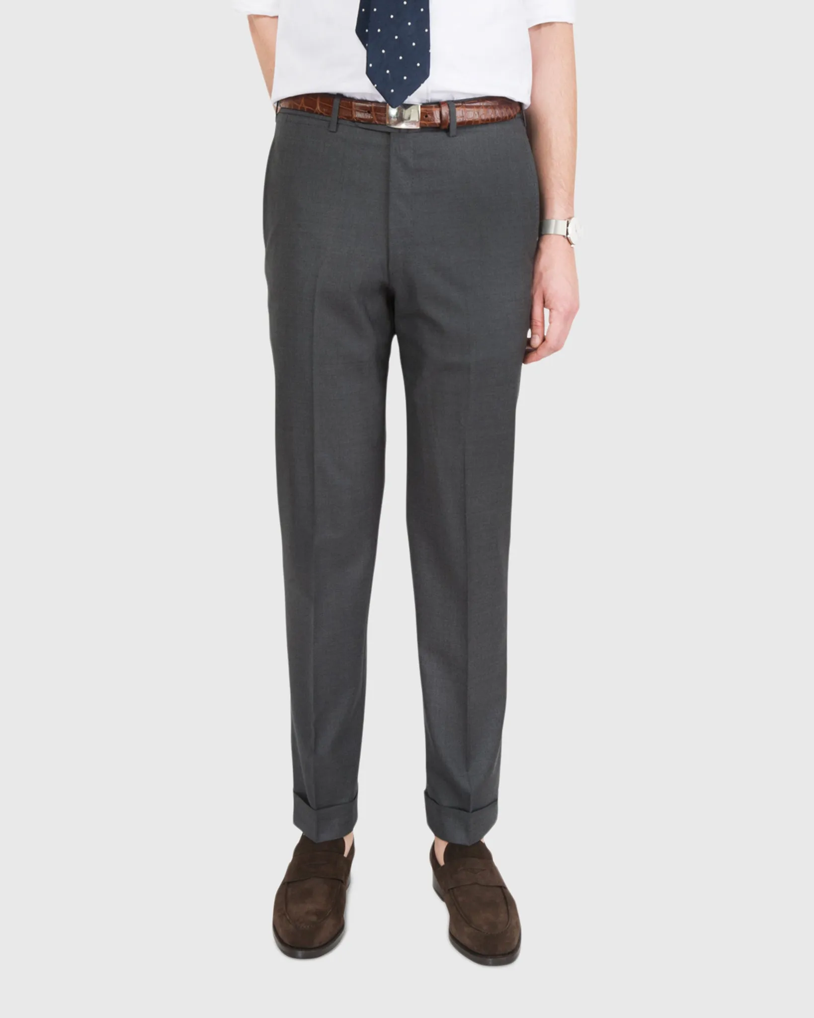 Dress Trouser in Charcoal Lightweight Twill