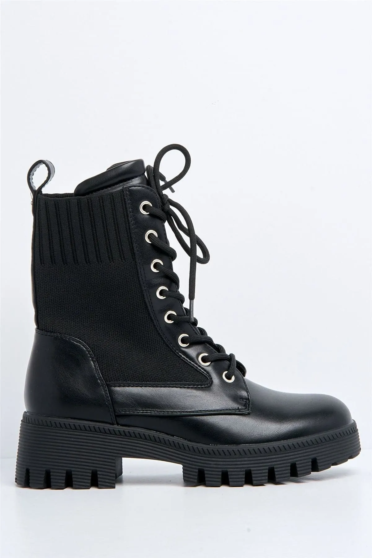 Frankii Lace-up Ankle Boot in Black