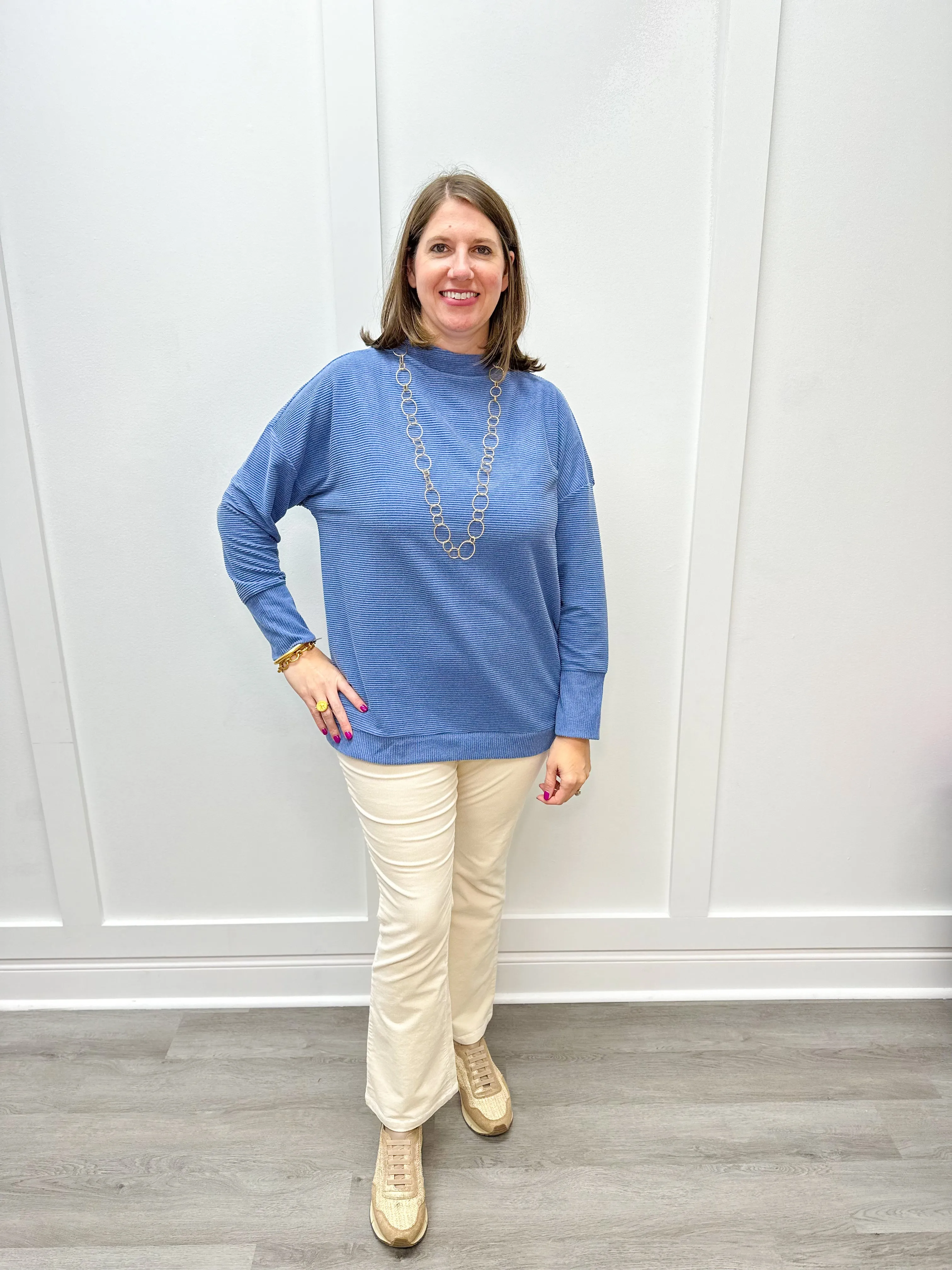 Funnel Neck Tunic - H Blue Jay