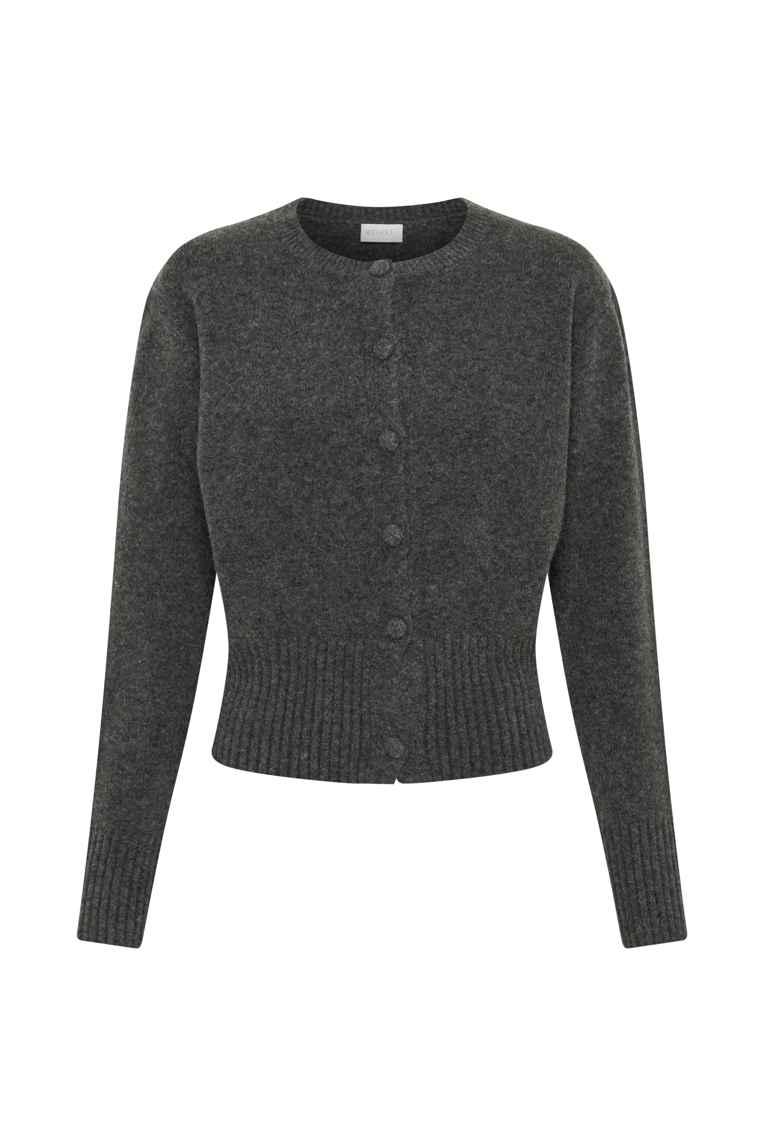 Genevieve Oversized Knit Cardigan - Charcoal Marle