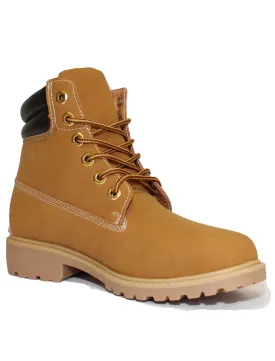 Kat 6 hole lace up tan hiker boots