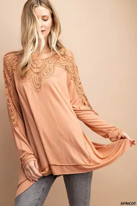 Kori Lace Patch Oversize Tunic - Apricot