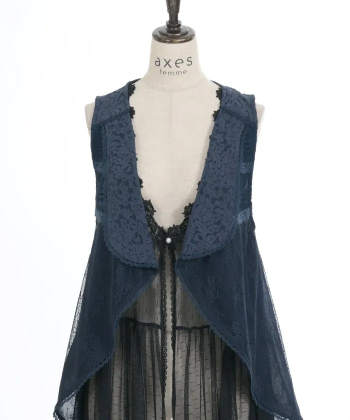 Lace Vest & Tulle Gilet