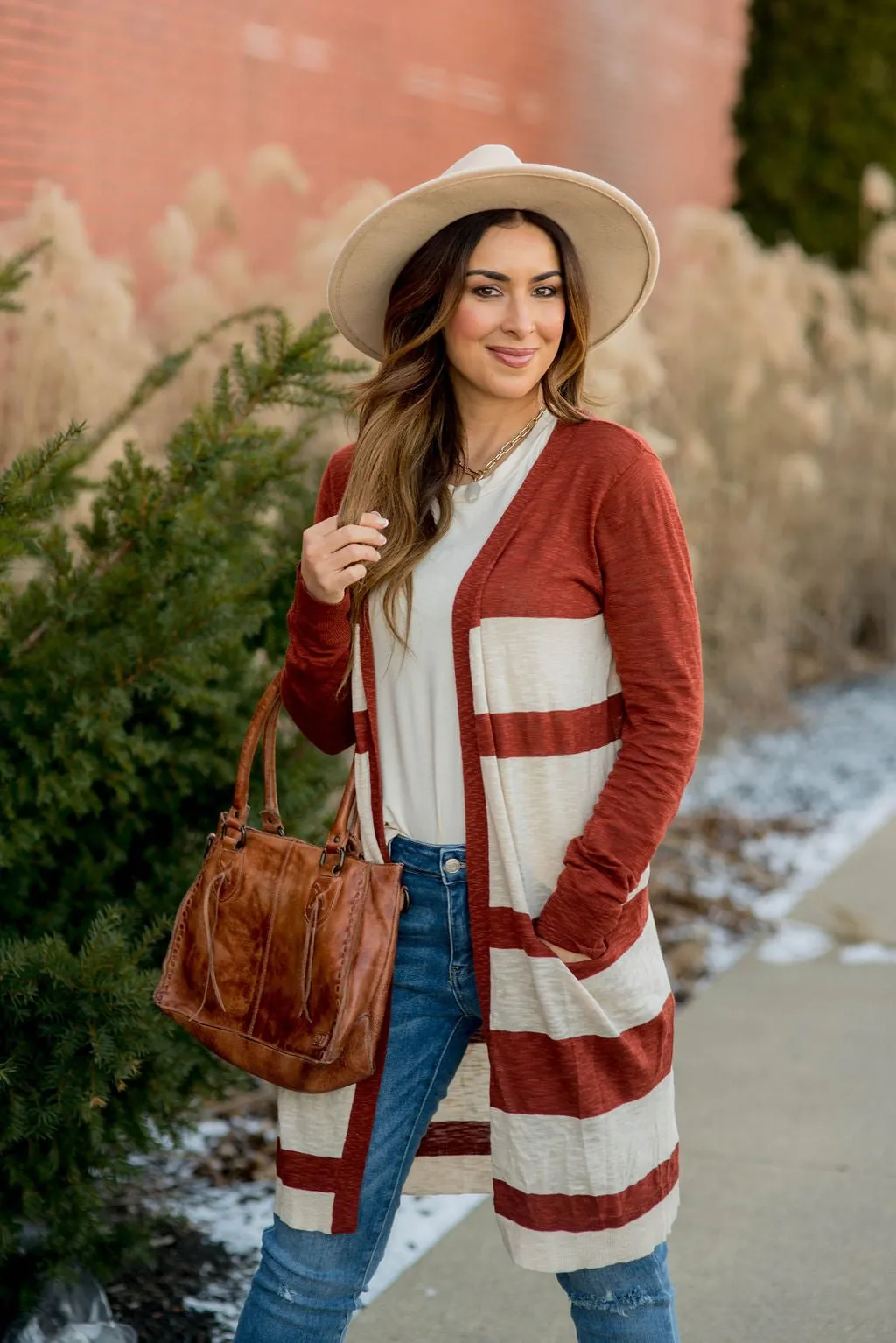 Lightweight Assorted Stripe Tunic Cardigan