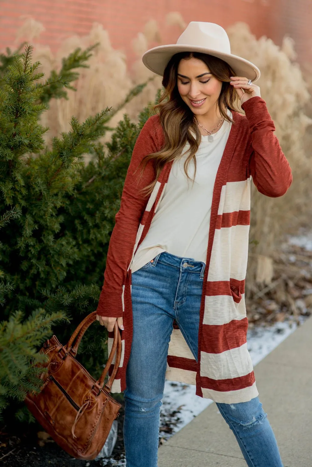 Lightweight Assorted Stripe Tunic Cardigan