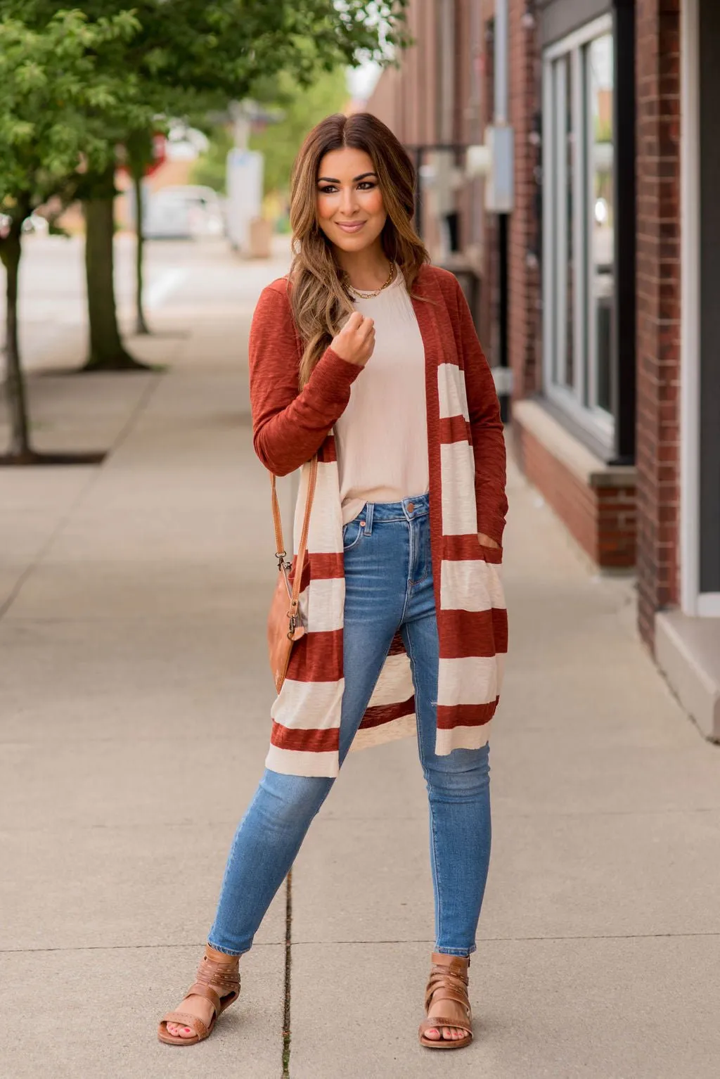 Lightweight Assorted Stripe Tunic Cardigan