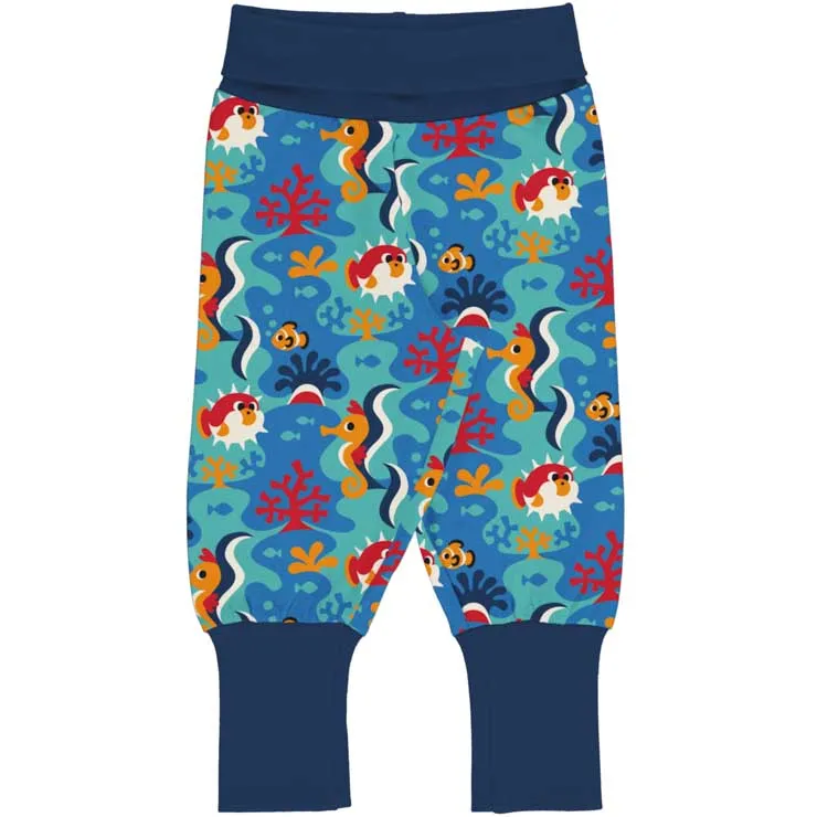 Maxomorra Rib Pants - Coral Reef