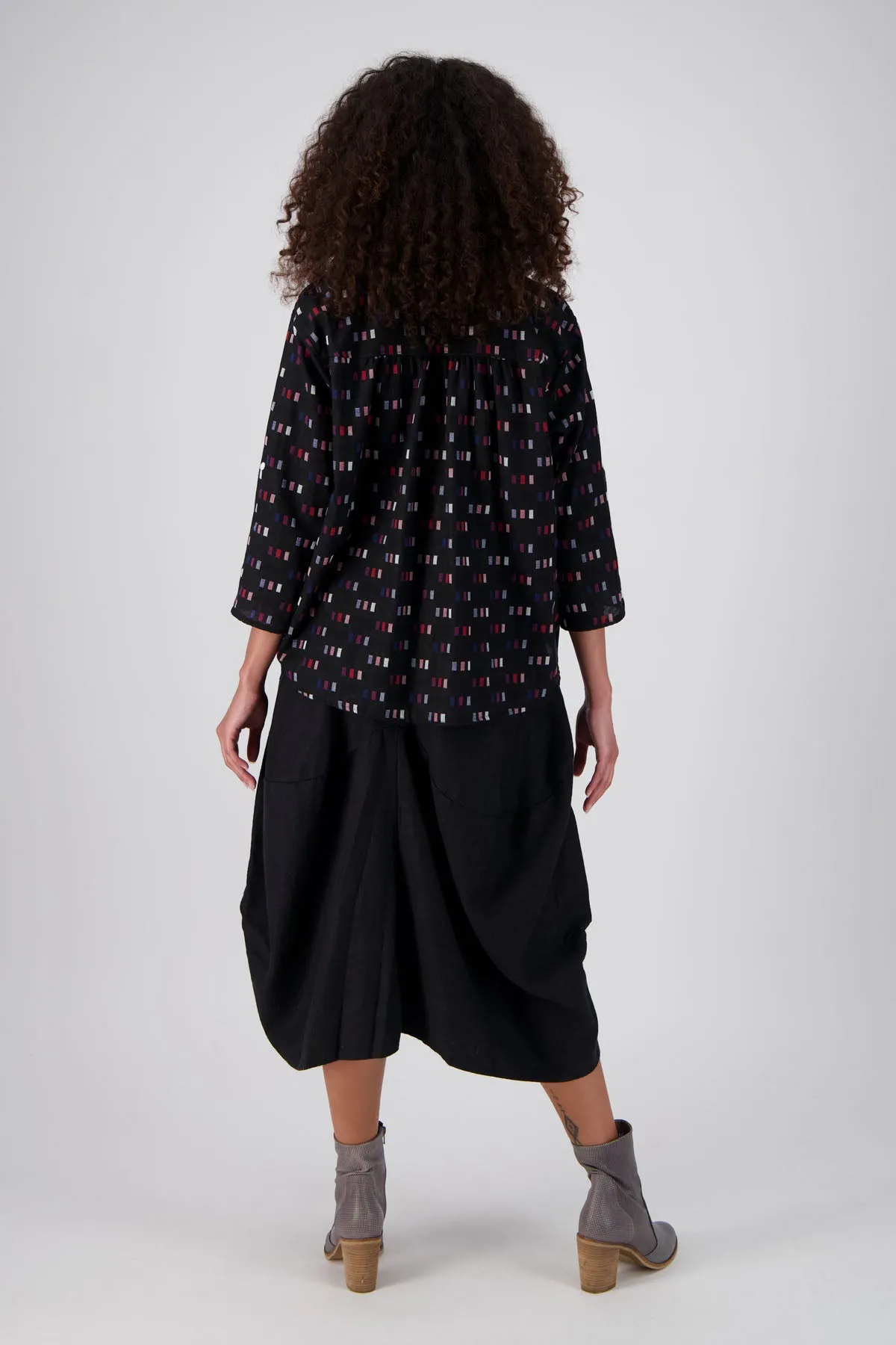 Milwaukee Fiesta Skirt Black in Slub Linen | Pre-Order (S)