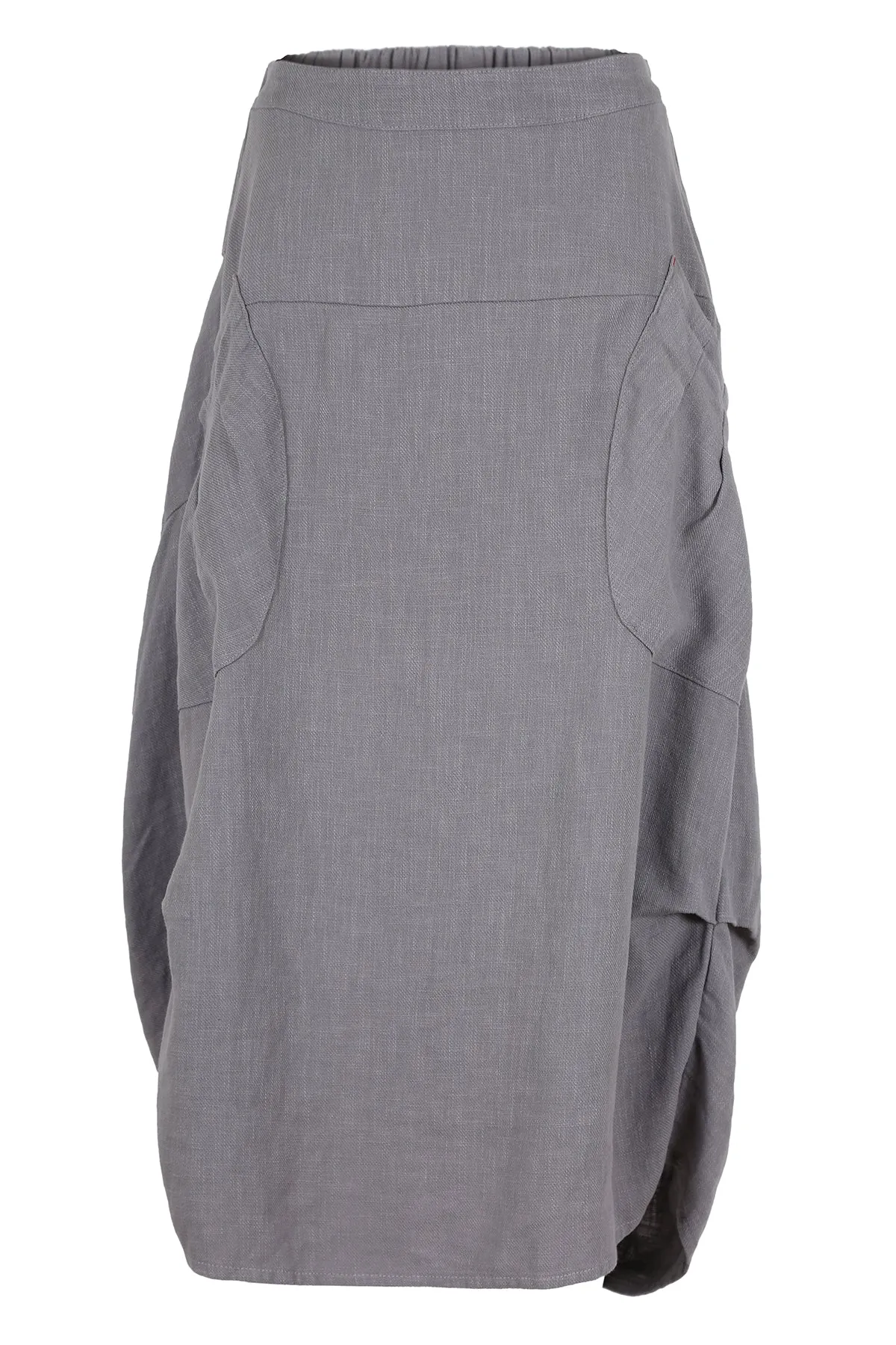 Milwaukee Fiesta Skirt Grey in Slub Linen