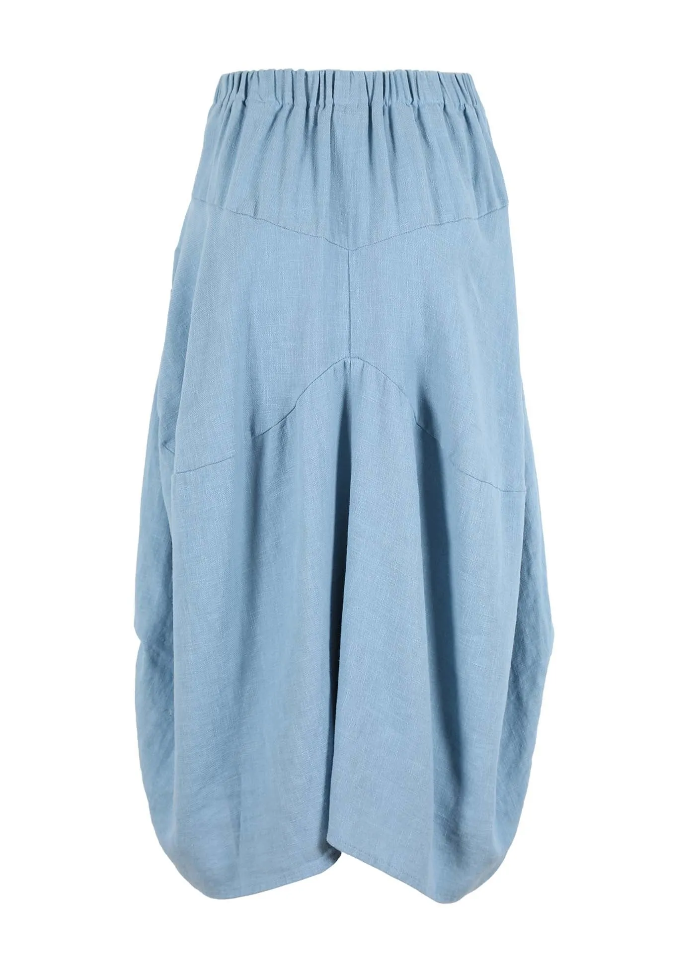 Milwaukee Fiesta Skirt Sky Blue in Slub Linen