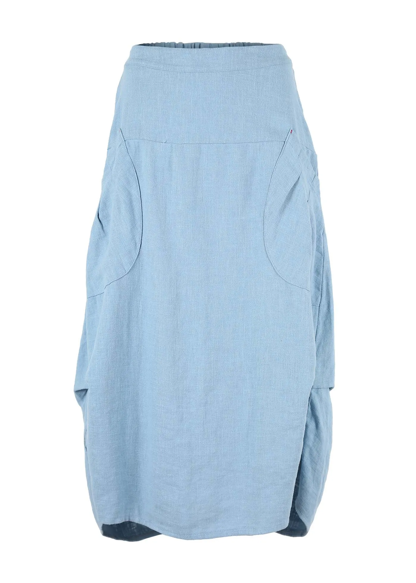 Milwaukee Fiesta Skirt Sky Blue in Slub Linen