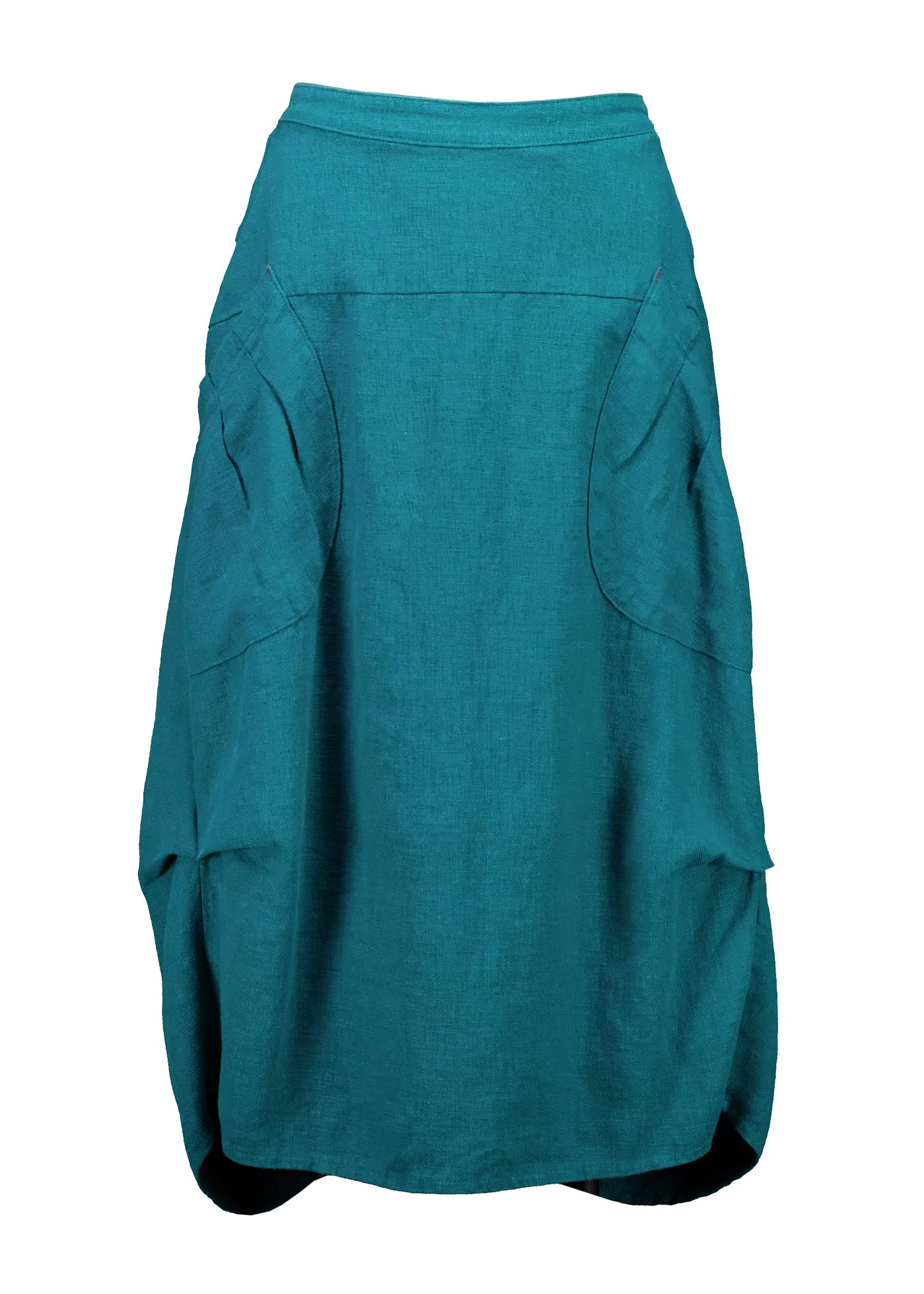 Milwaukee Fiesta Skirt Teal in Slub Linen