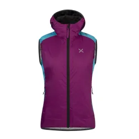 MONTURA ESCALADE VEST GILET DONNA IMBOTTITO CON CAPPUCCIO FUXIA/AZZURRO