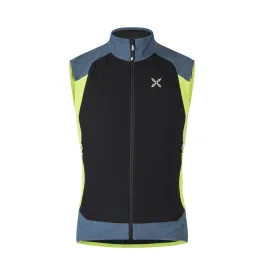 MONTURA PREMIUM WIND VEST GILET TECNICO UOMO ANTIVENTO SOFTSHELL - NERO/VERDE LIME