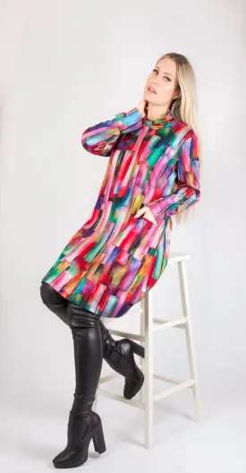 Multi Color Long Sleeve Tunic