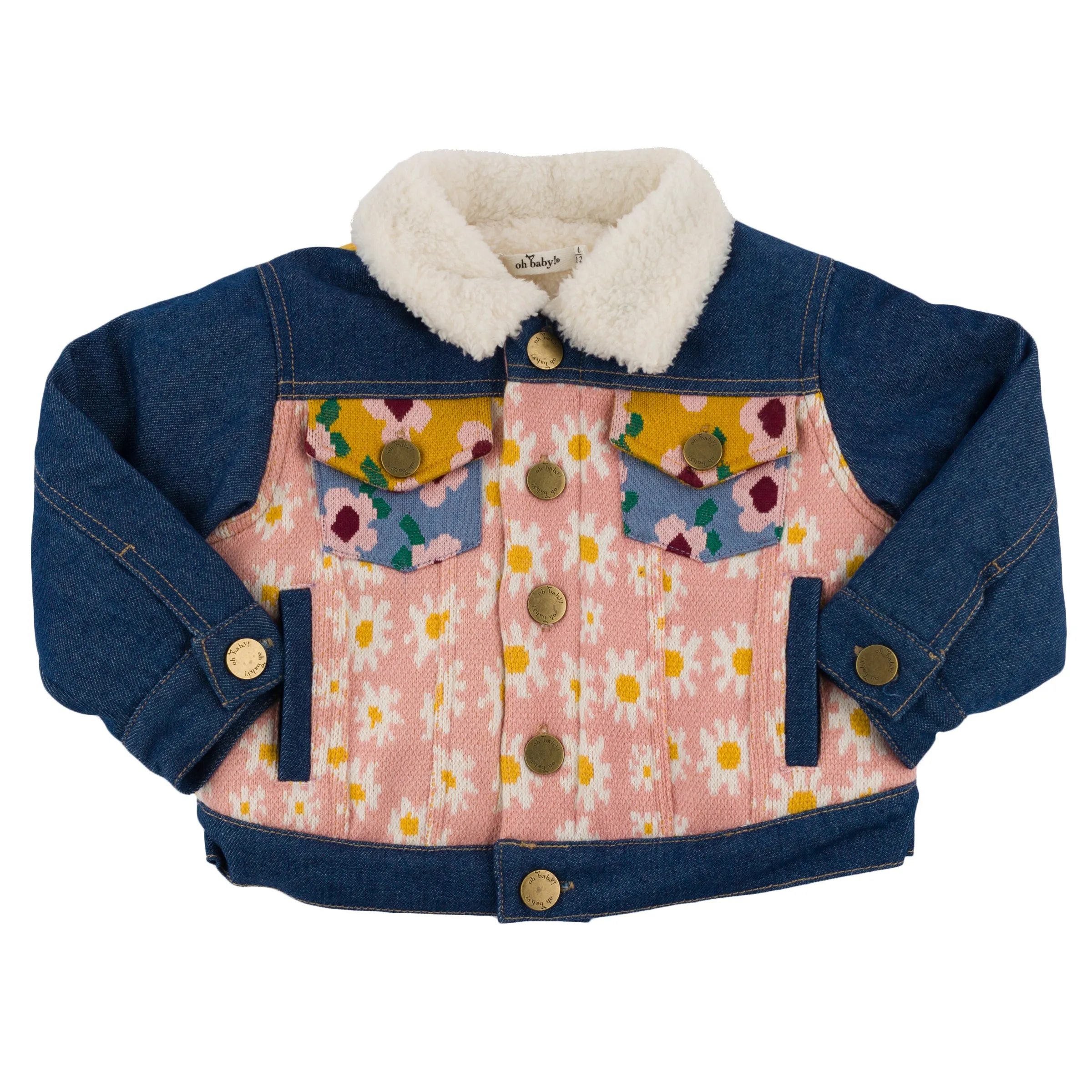 oh baby! Quilted Heart Denim Jacket with Cream Snowdrift Lining