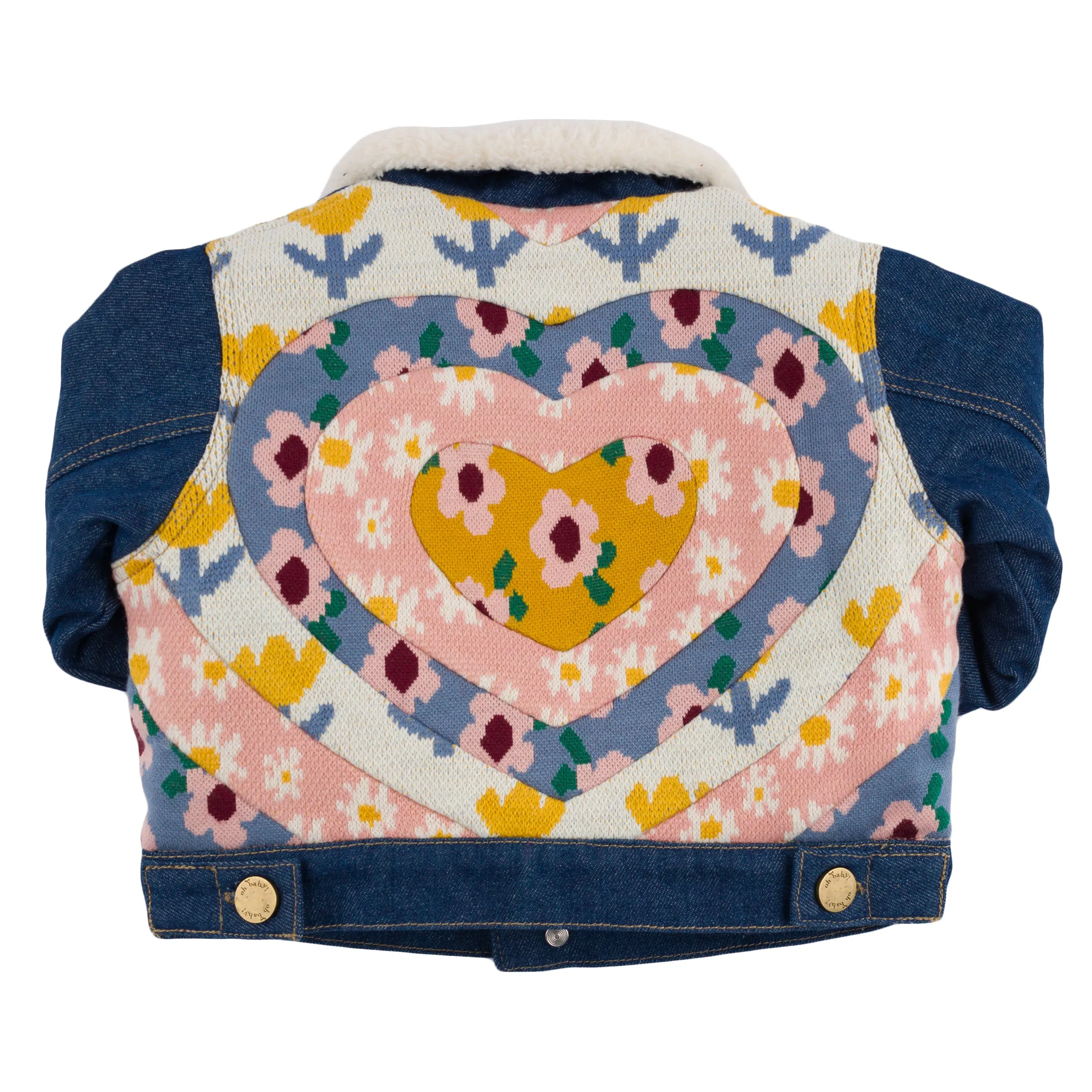 oh baby! Quilted Heart Denim Jacket with Cream Snowdrift Lining